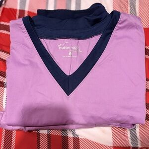 Butter-Soft Purple and Navy Scrub Set